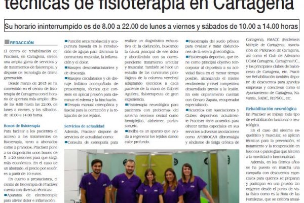 Practiser ofrece un amplio abanico de técnicas de fisioterapia en Cartagena