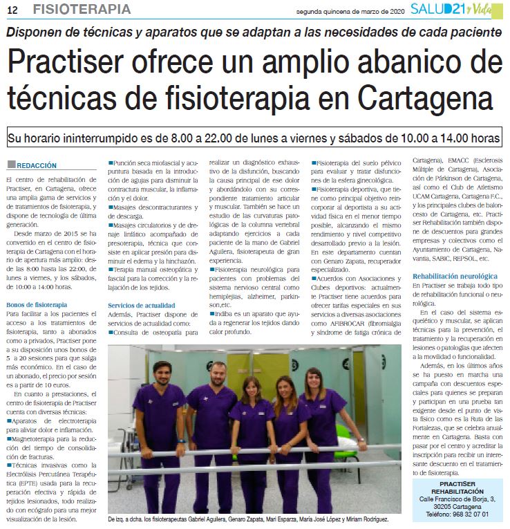 Practiser ofrece un amplio abanico de técnicas de fisioterapia en Cartagena  – PRACTISER