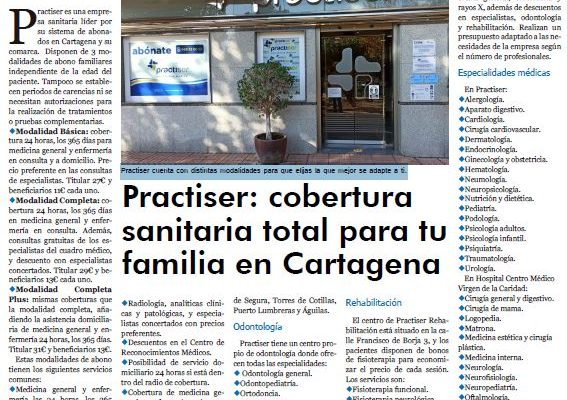 Practiser: cobertura sanitaria total para tu familia en Cartagena